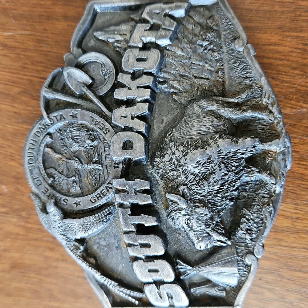 Vintage 1987 Siskiyou South Dakota Belt Buckle USA